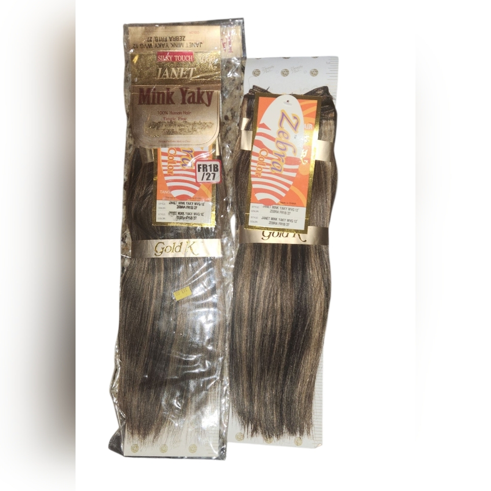 MINK YAKY 100% Human Hair Tangle Free 12" Color FR1B/27